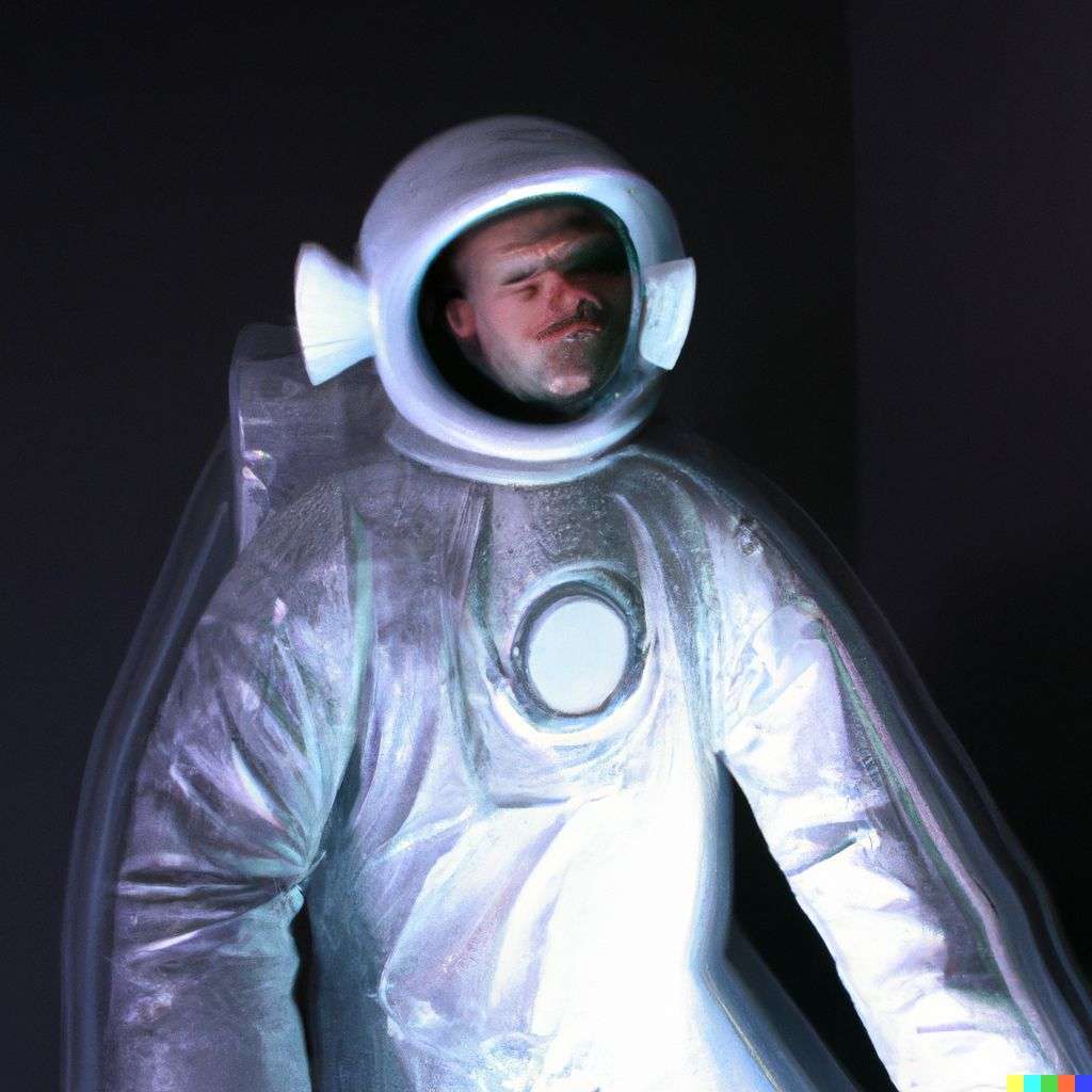 an astronaut, kinetic art